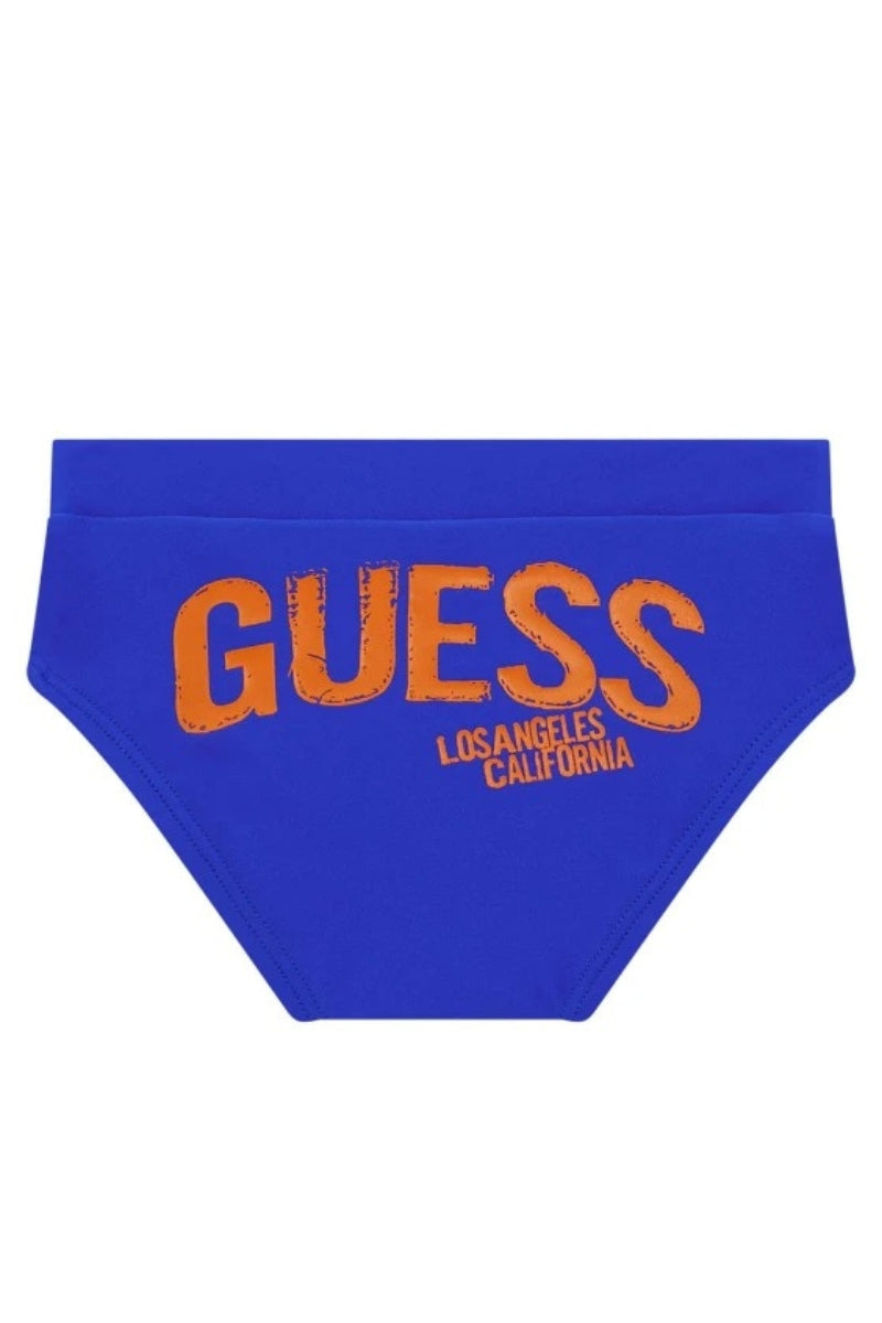 Costume da bagno da neonato in microfibra con stampa logo lettering sul retro a contrasto I5GZ02MC052