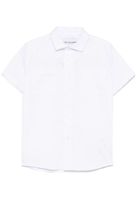 Camicia da bambino a maniche corte con maxi logo lettering sul retro TBP25050CA