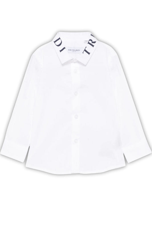 Camicia da neonato con maxi logo lettering sul colletto TIP25091CA