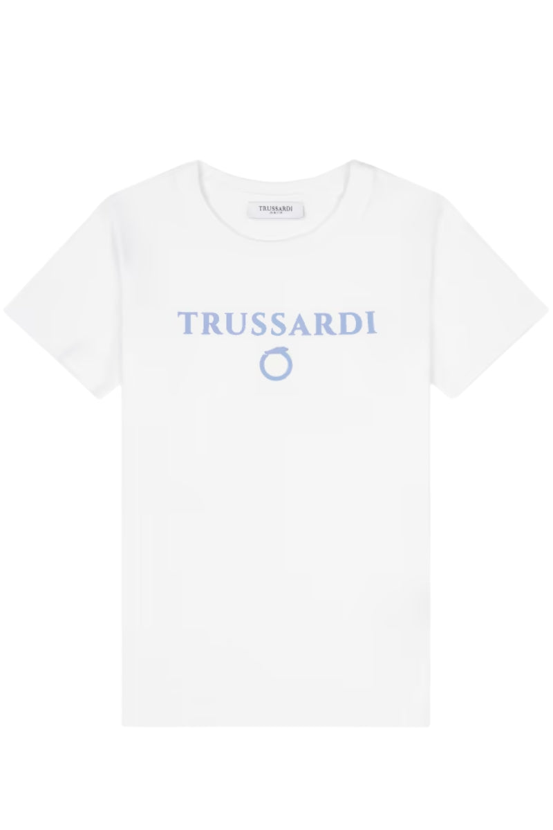 T-shirt girocollo da bambino a maniche corte con maxi logo lettering TBP25030TS