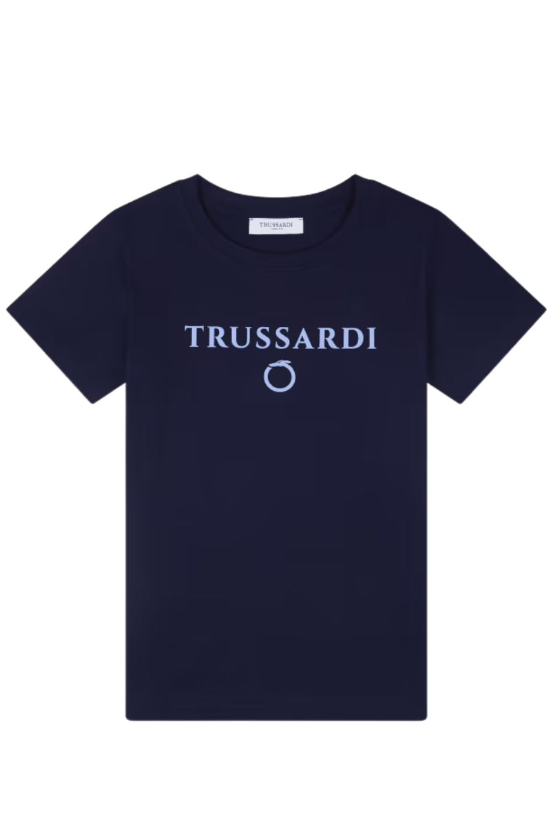 T-shirt girocollo da bambino a maniche corte con maxi logo lettering TBP25030TS