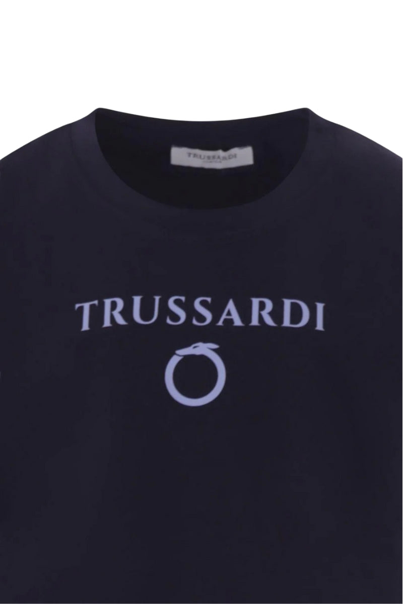 T-shirt girocollo da ragazzo con maxi logo lettering frontale TBP25030