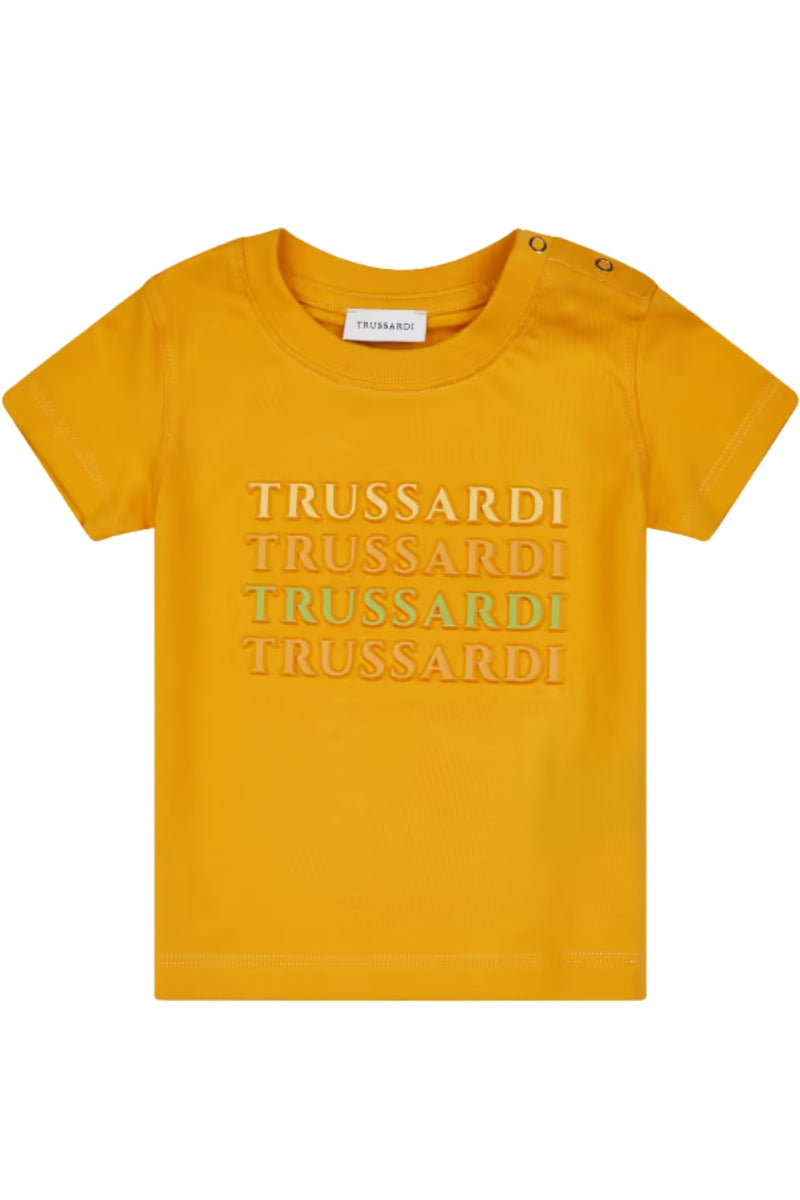 T-shirt girocollo da neonato con multilogo lettering in rilievo sul davanti TIP25022TS