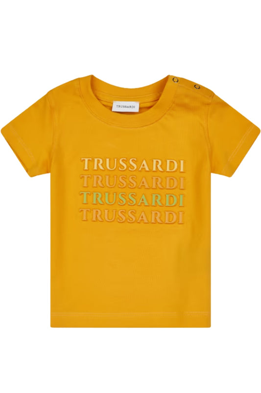 T-shirt girocollo da neonato con multilogo lettering in rilievo sul davanti TIP25022TS