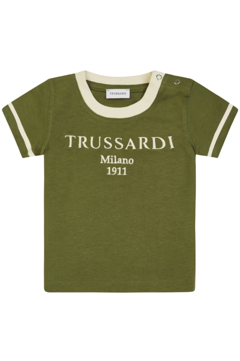 T-shirt girocollo da neonato con bottoncini automatici laterali TIP25033TS