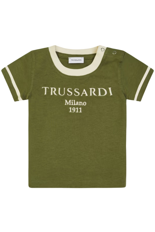 T-shirt girocollo da neonato con bottoncini automatici laterali TIP25033TS