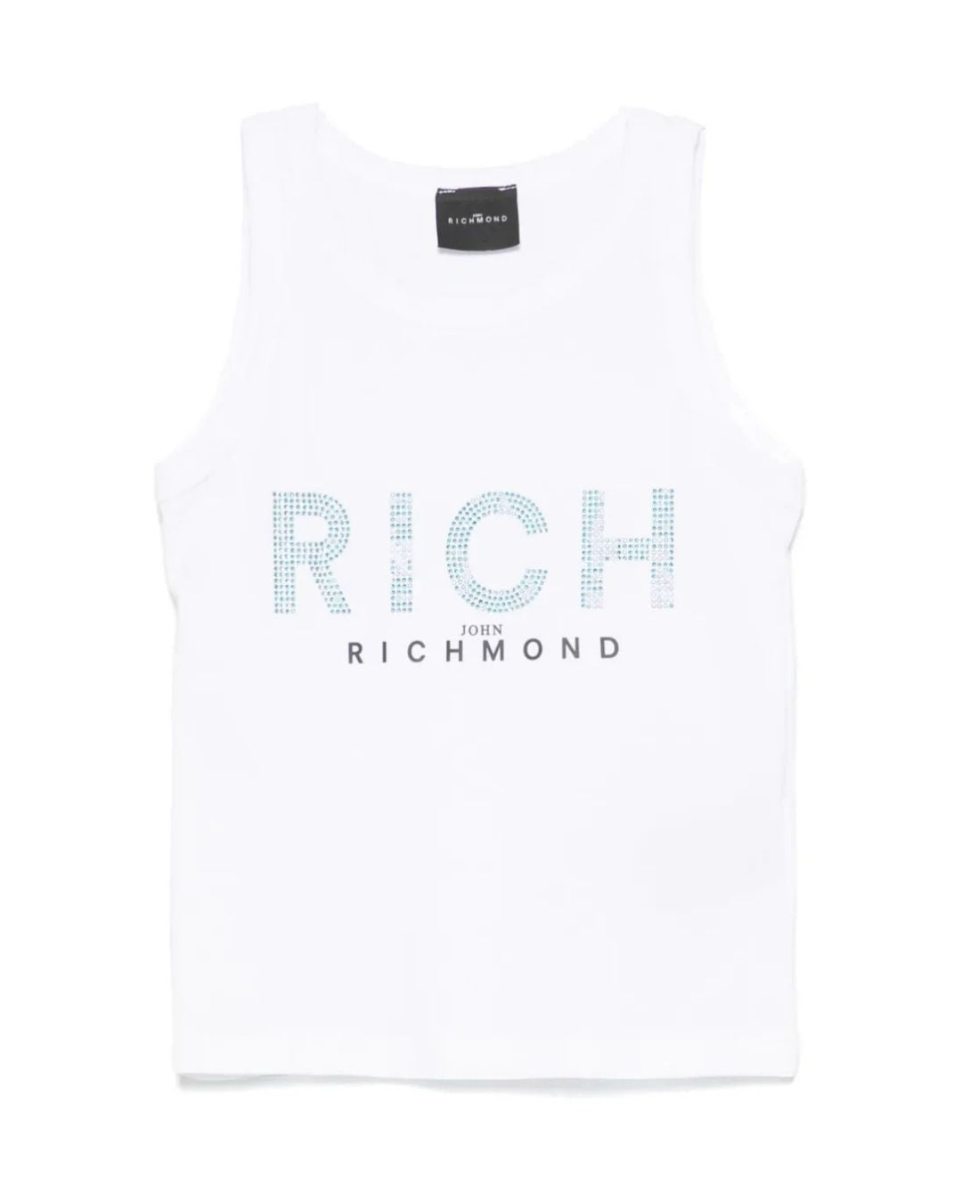 Canotta da ragazza con maxi logo RICH con strass RGP25133