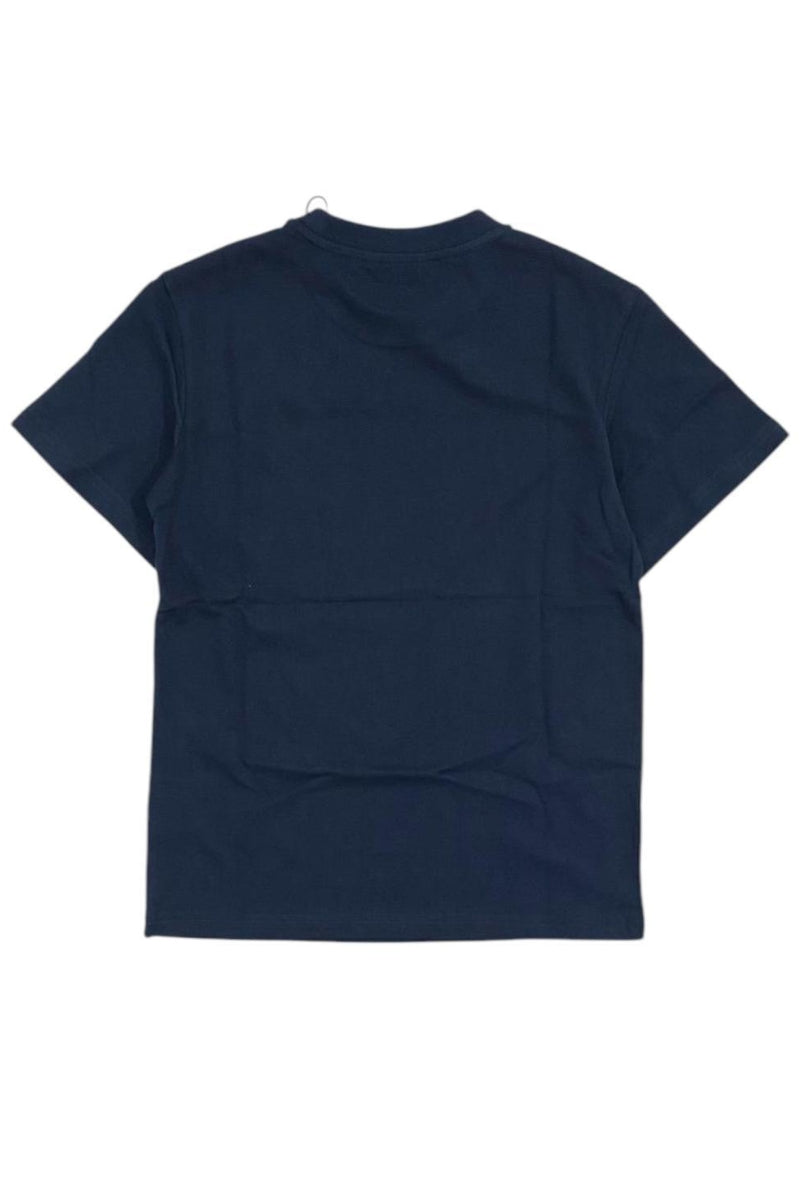 T-shirt girocollo da ragazzo in cotone elasticizzato con maxi logo lettering a contrasto sul davanti 120TRMJS25