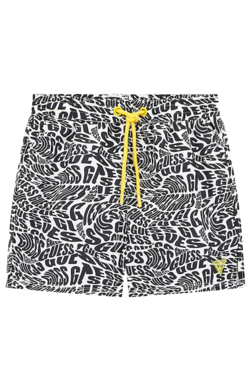 Costume da bambino e ragazzo modello boxer con logo lettering all over L5GZ01WG2D2