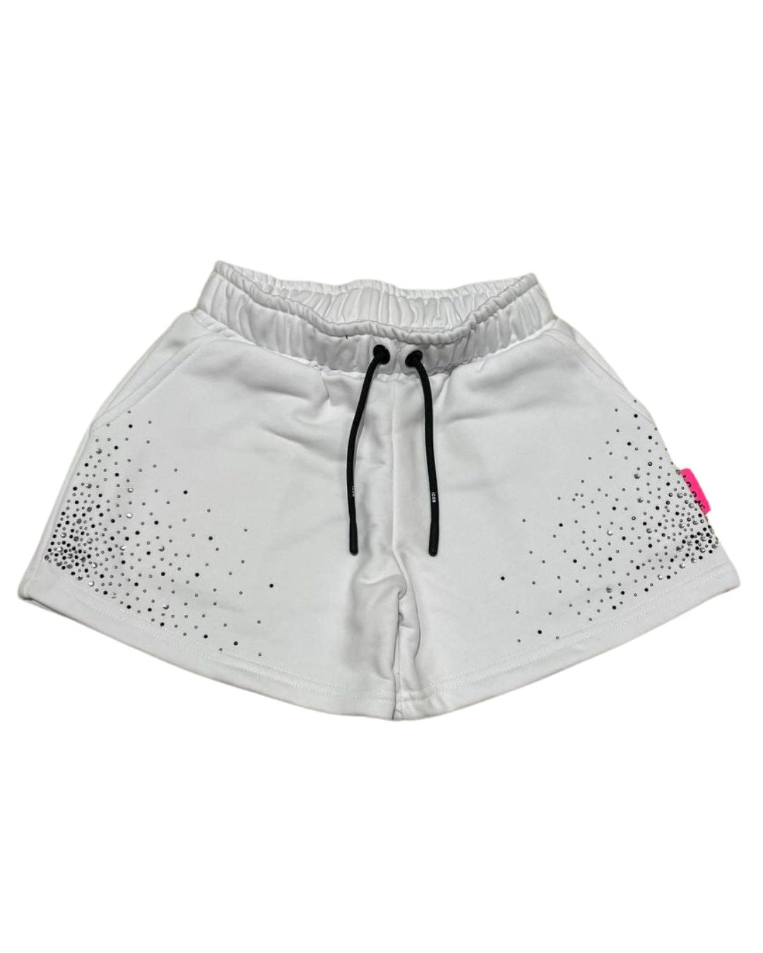 Shorts da ragazza con cinta elastica sul girovita e strass all over sul davanti IGSH00565