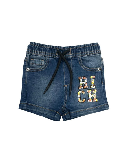 Bermuda da neonato con cinta elastica con coulisse sul girovita RIP25048BE