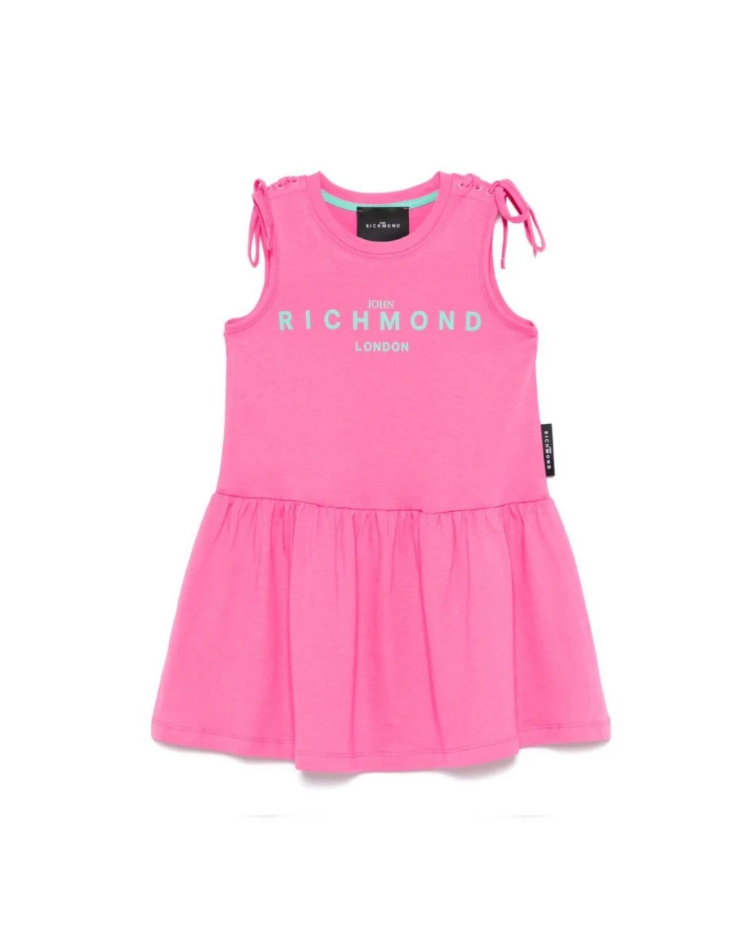 Vestito da ragazza in cotone con maxi logo lettering sul davanti RGP25008