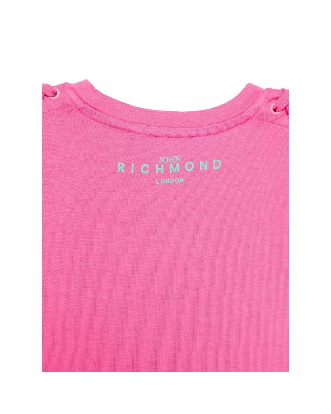 Vestito da ragazza in cotone con maxi logo lettering sul davanti RGP25008