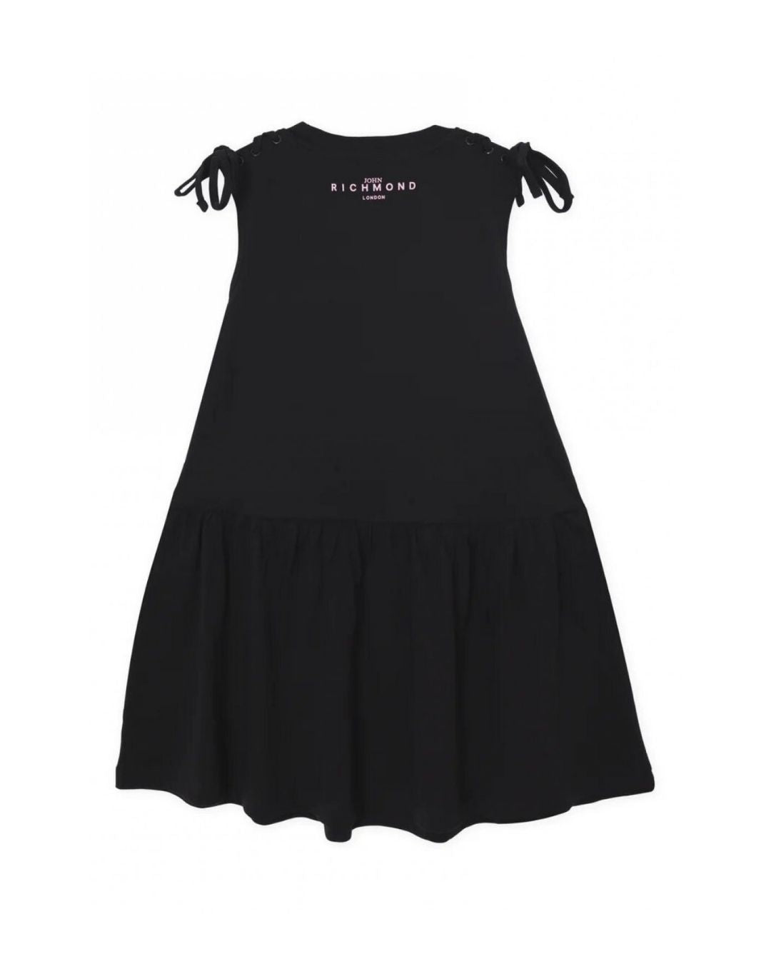 Vestito da ragazza in cotone con maxi logo lettering sul davanti RGP25008