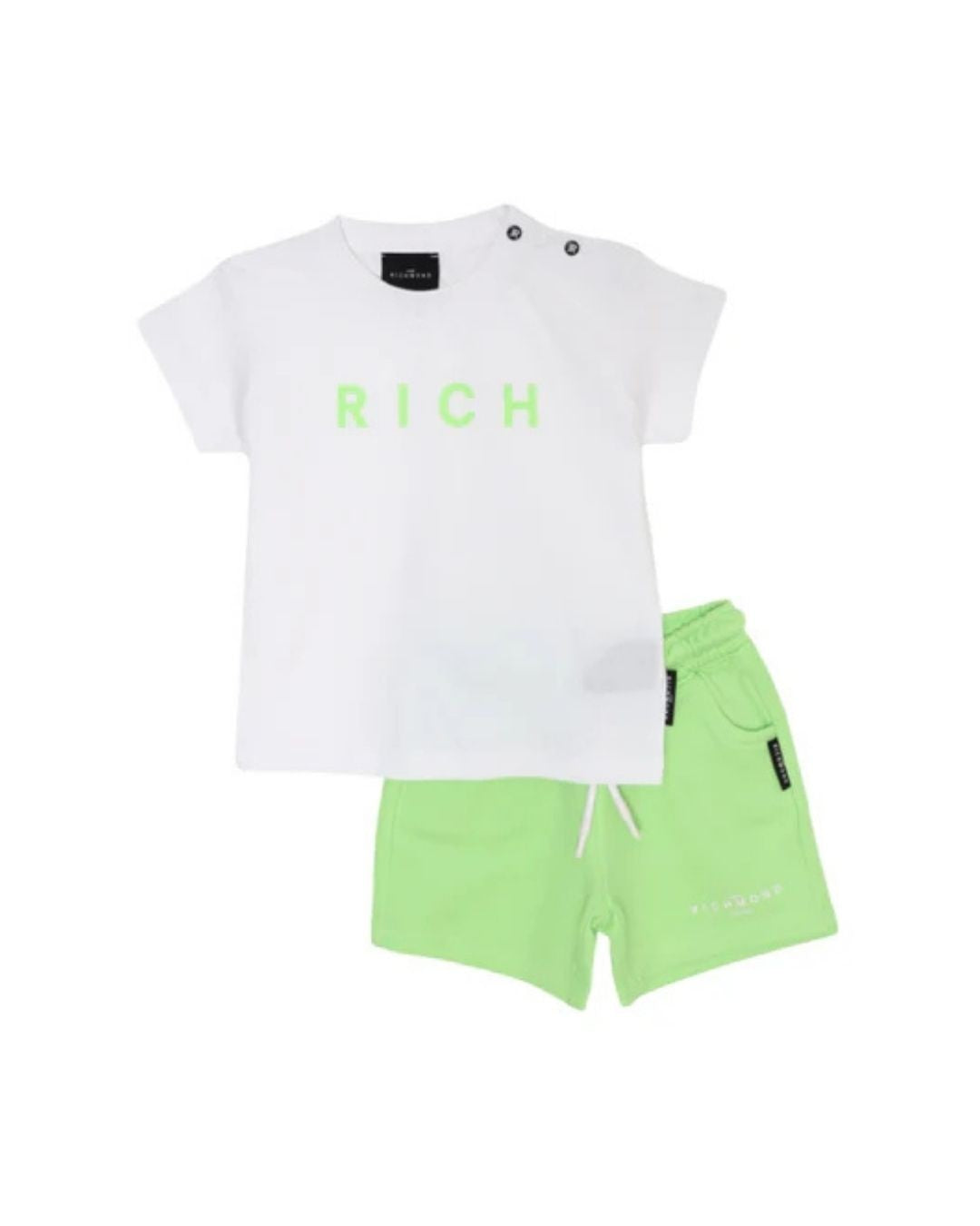 Completo da neonato due pezzi t-shirt e bermuda con logo RICH frontale RIP25019CJ