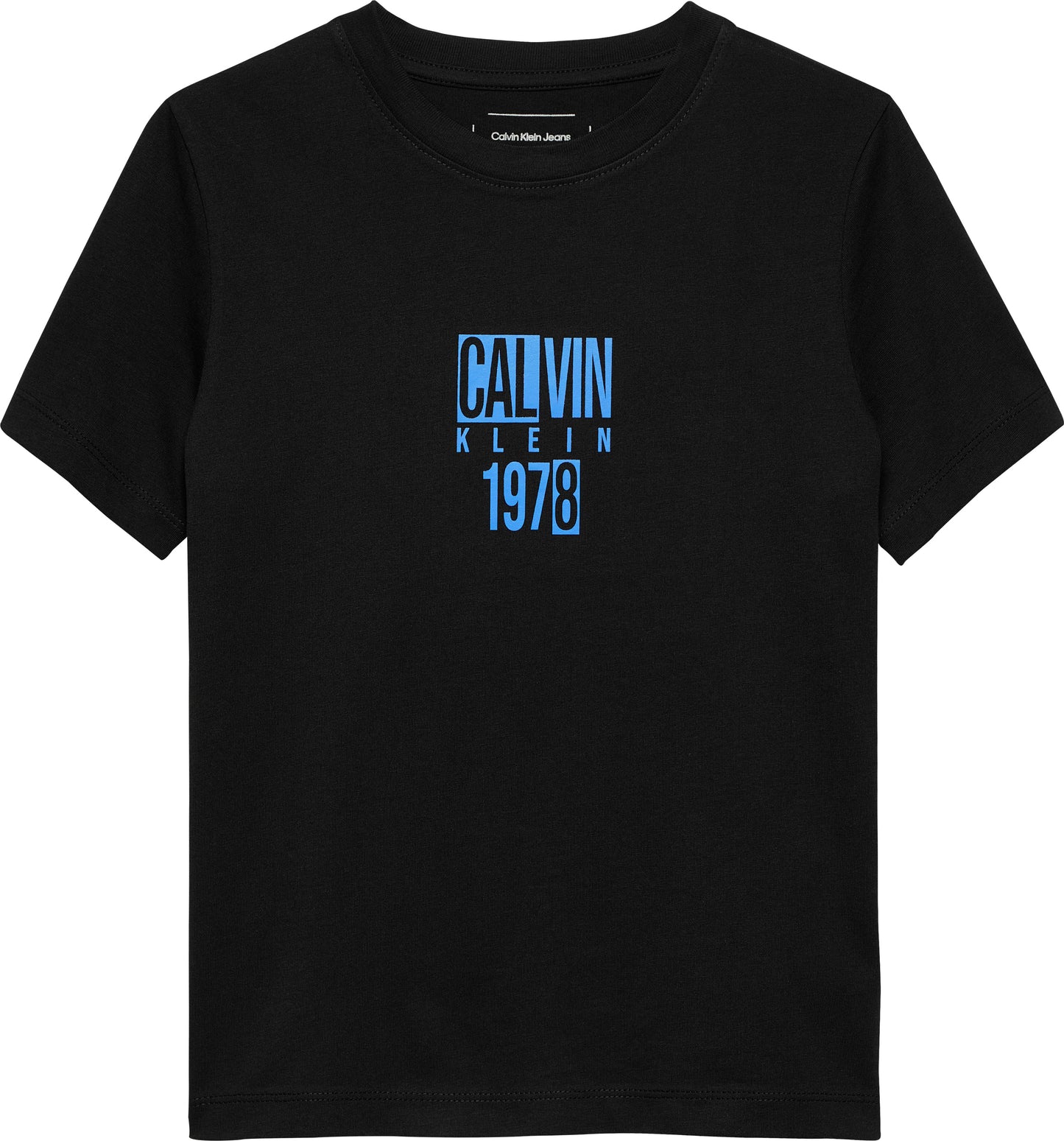 T-shirt girocollo da bambino e ragazzo in jersey di cotone con logo lettering a contrasto e data - IB0IB02456