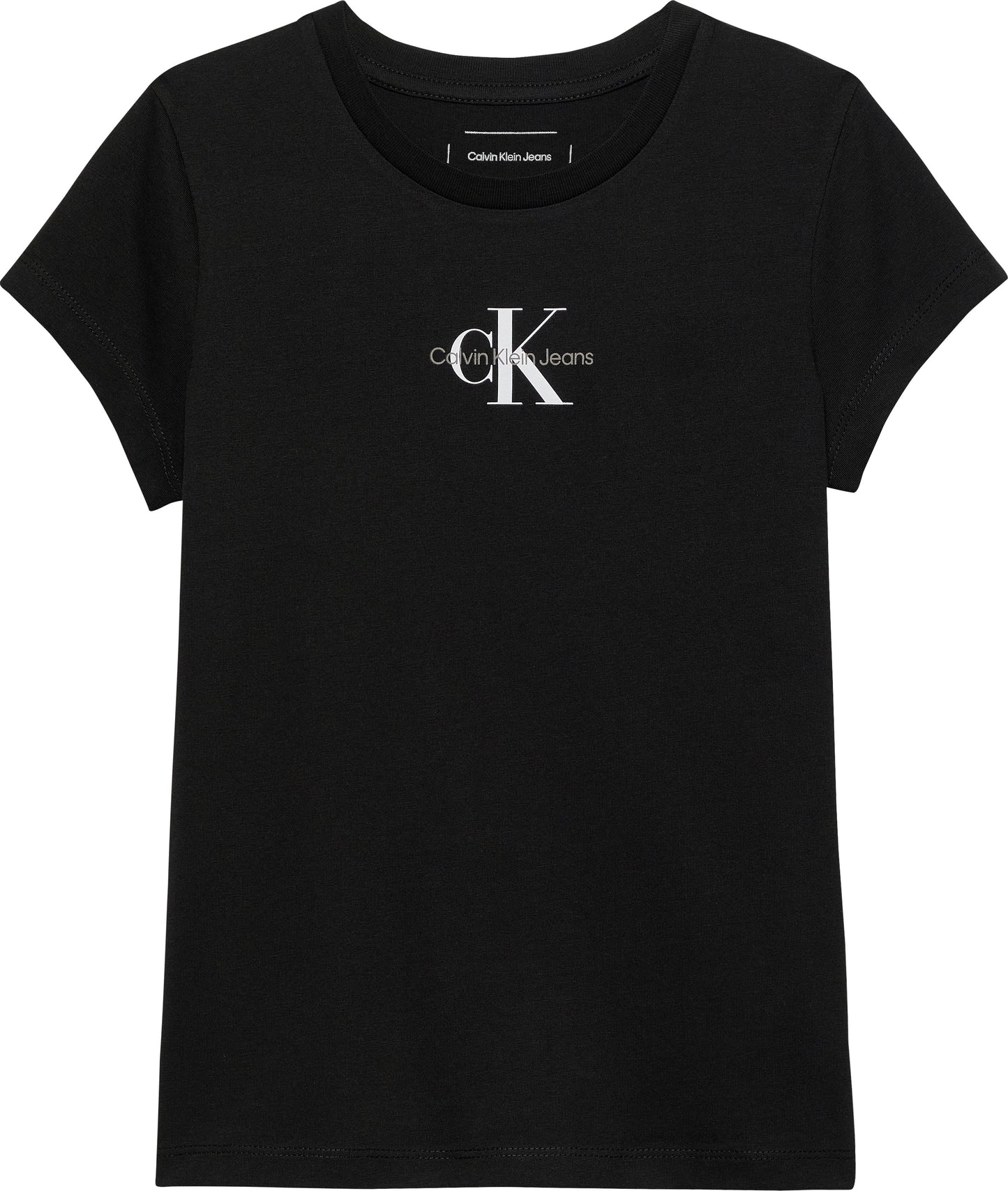 T-shirt girocollo da bambina e ragazza in jersey di cotone con logo monogram - IG0IG01470