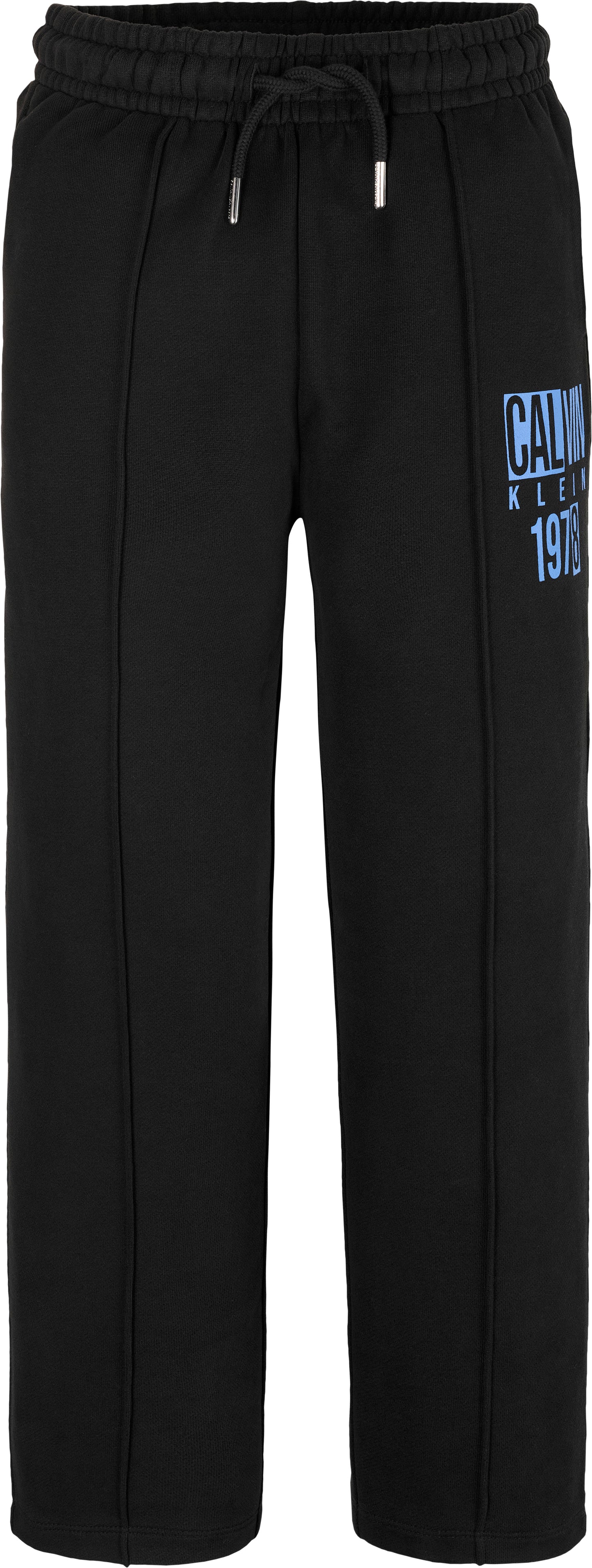Pantaloni tuta da ragazzo in cotone con taglio relaxed e nervature frontali - IB0IB02483