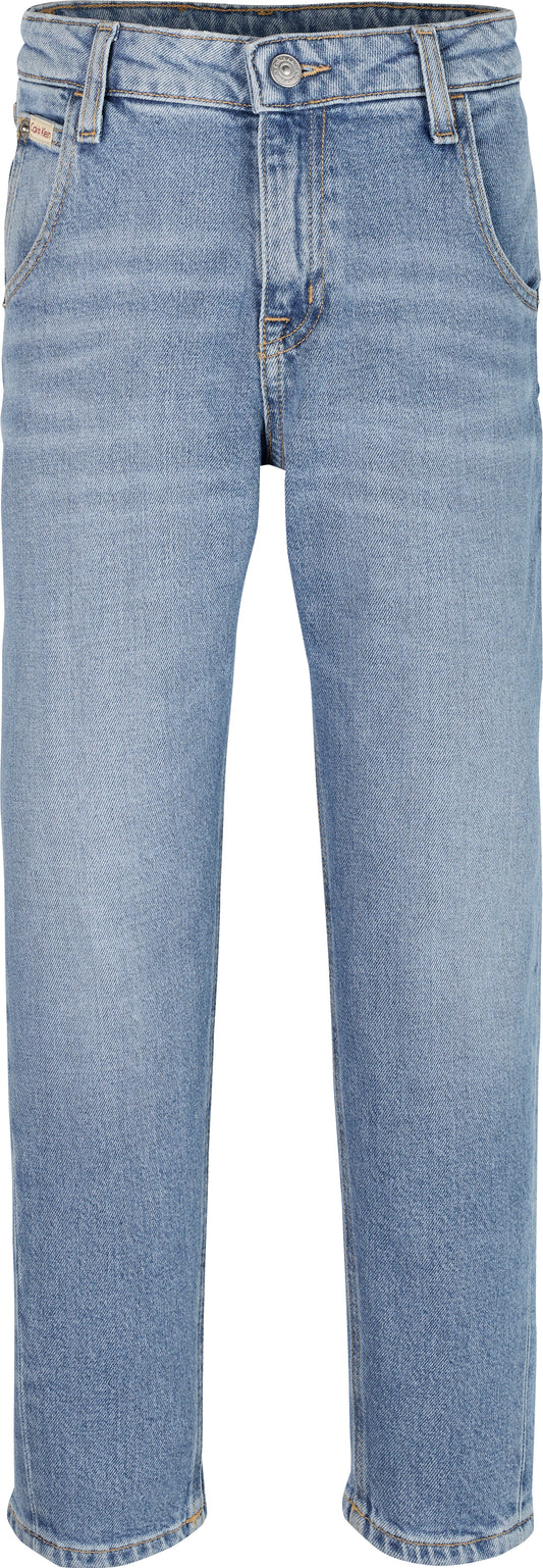Jeans da bambino e ragazzo modello relaxed con barrel leg a cinque tasche - IG0IG02954