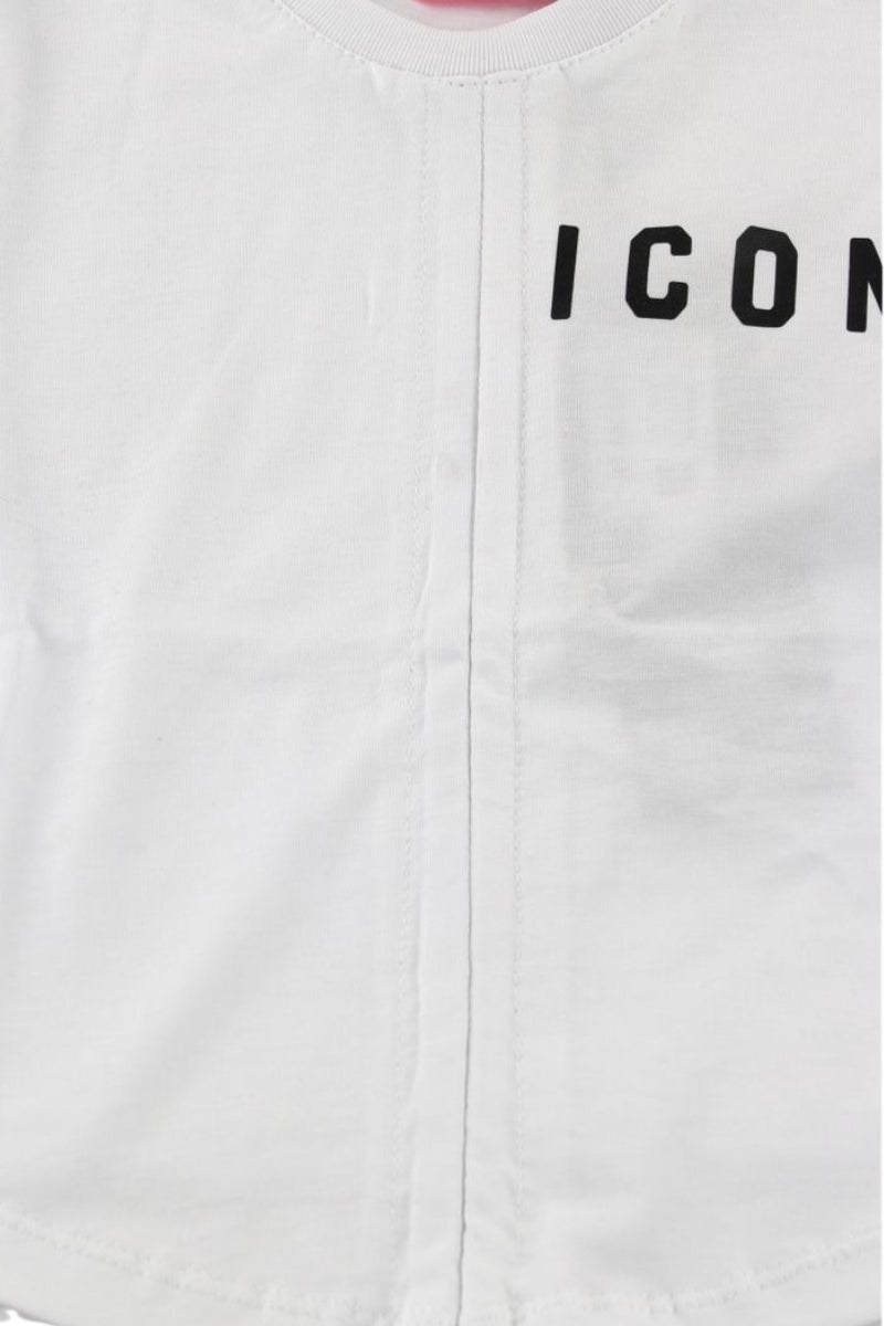 T-shirt da ragazza cropped con coulisse e arricciatura centrale IGKS00563