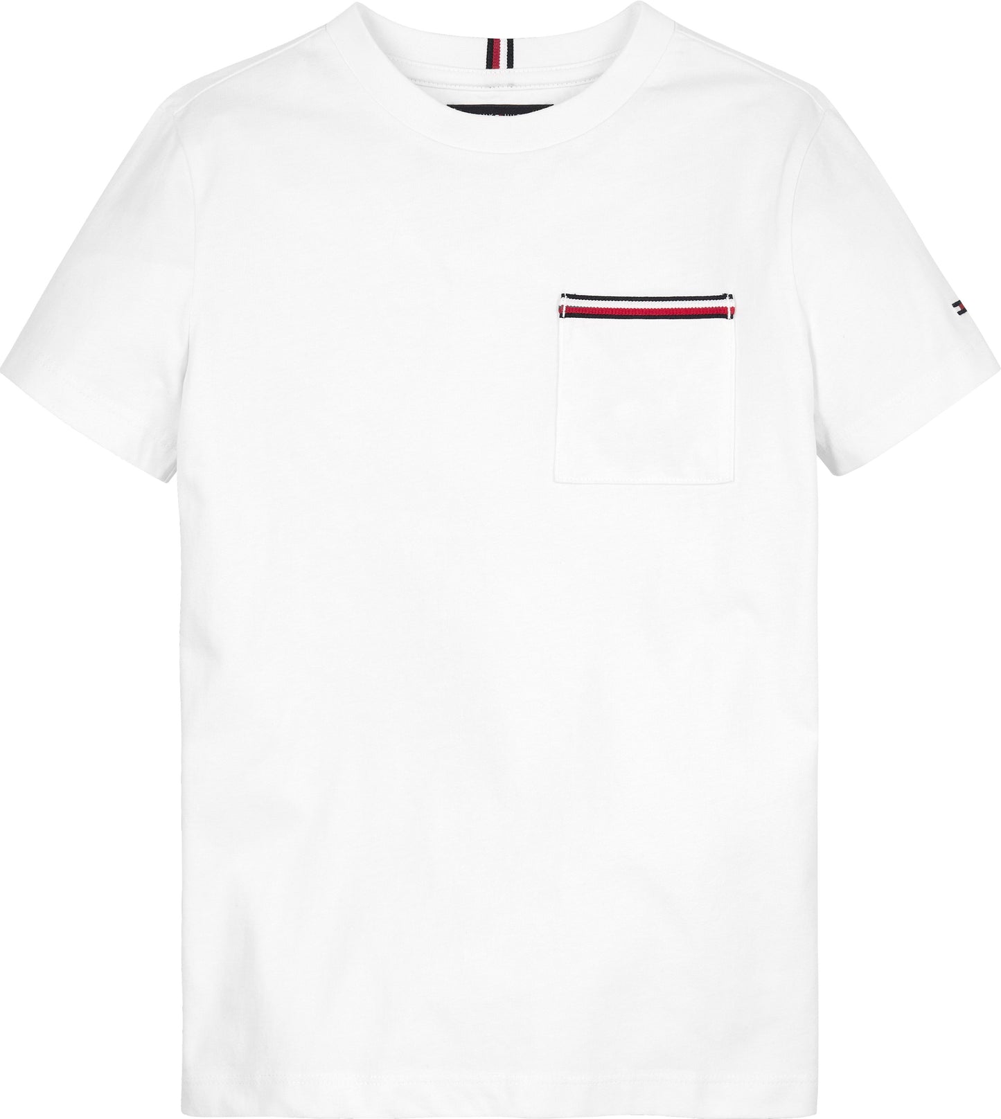T-shirt girocollo da bambino e ragazzo in puro cotone con tasca applicata sul petto KB0KB08817