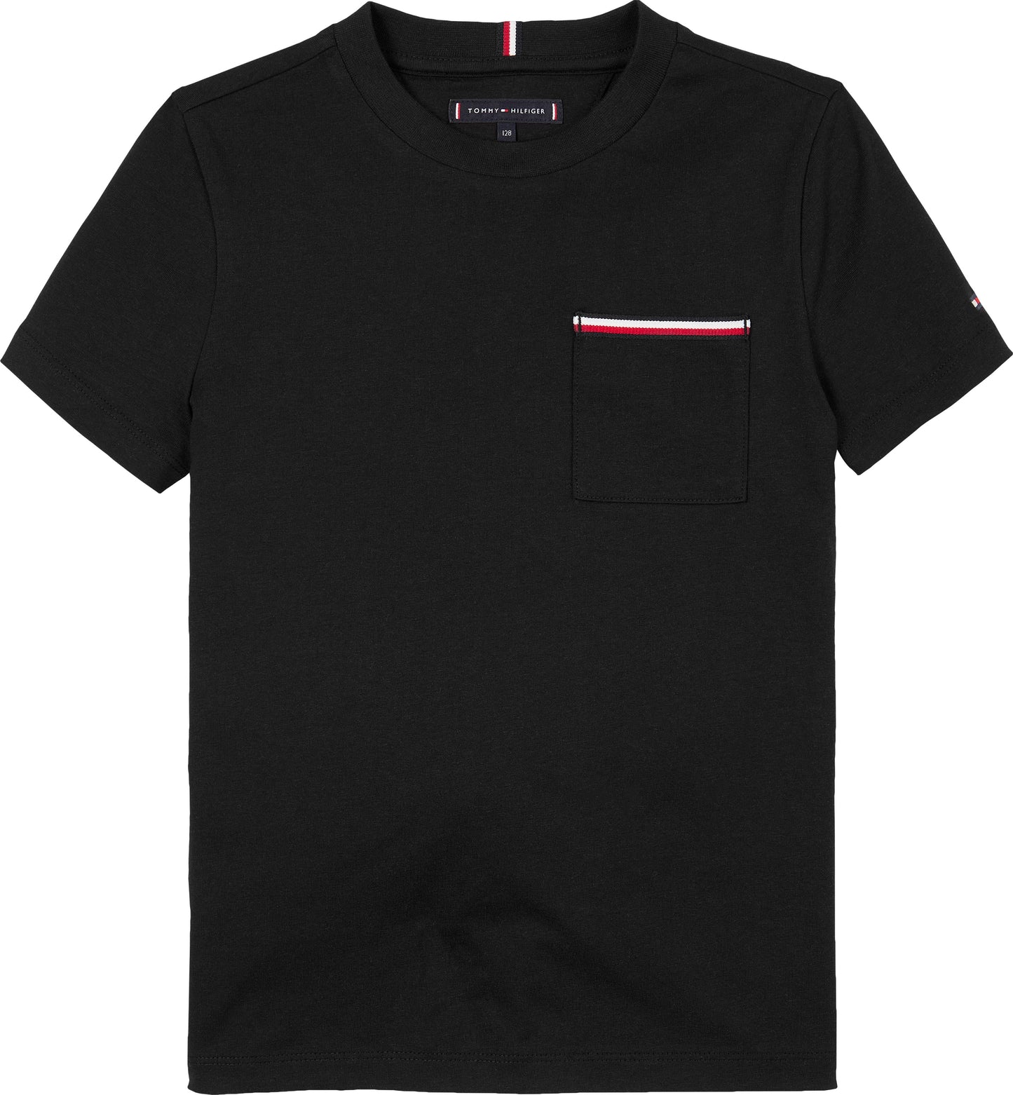 T-shirt girocollo da bambino e ragazzo in puro cotone con tasca applicata sul petto KB0KB08817
