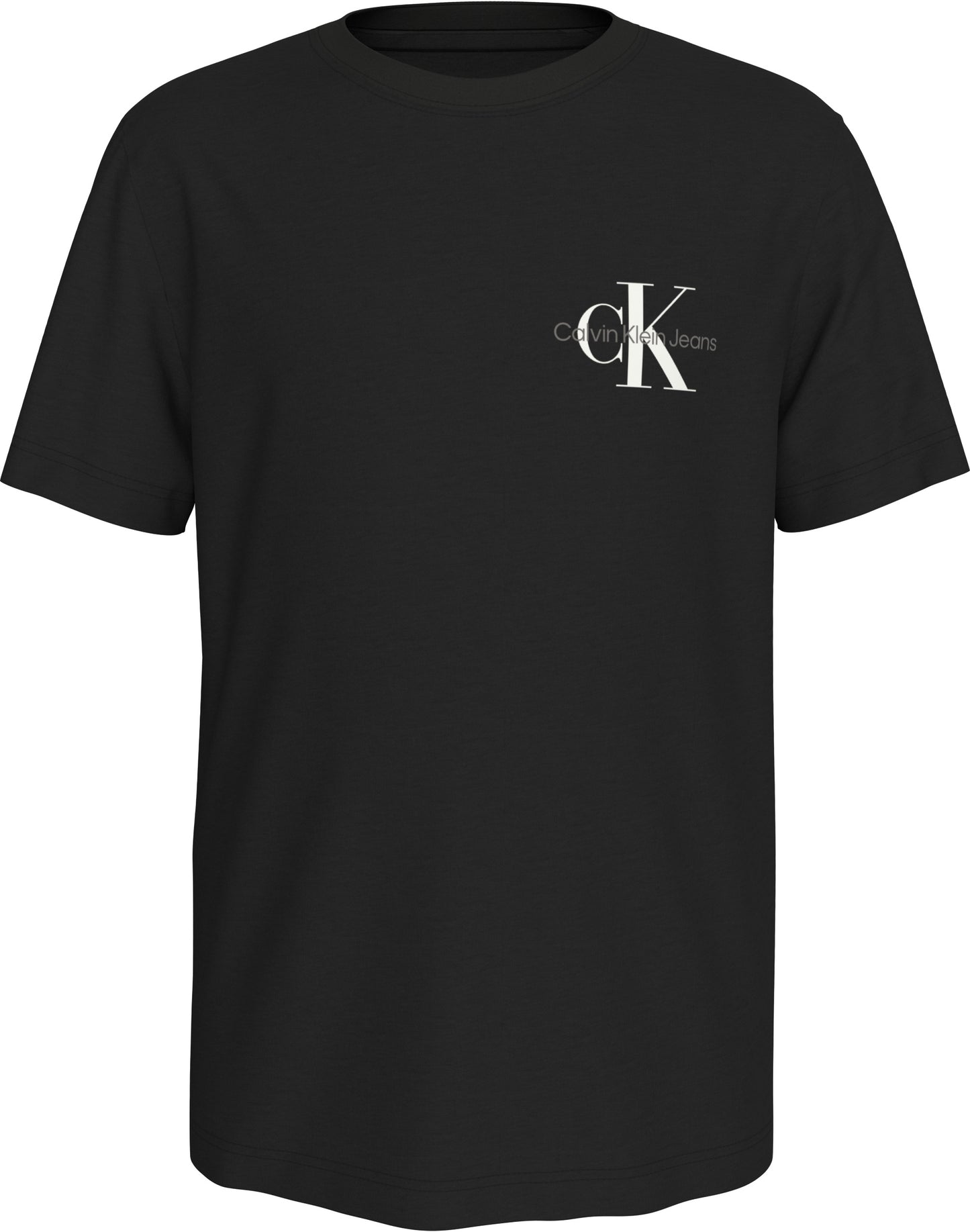 T-shirt girocollo da bambino e ragazzo con logo monogram a sinistra - IU0IU00678