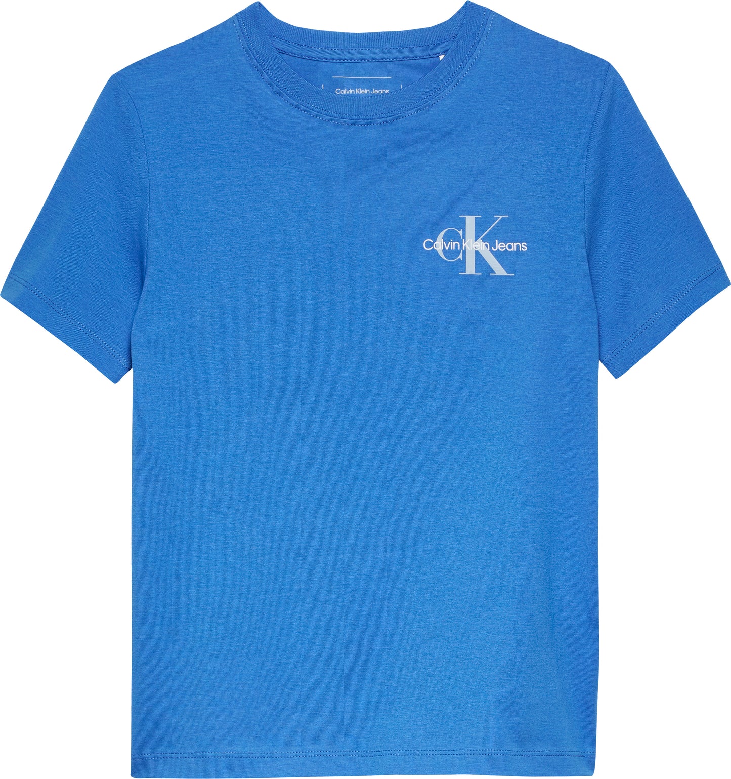 T-shirt girocollo da bambino e ragazzo con logo monogram a sinistra - IU0IU00678