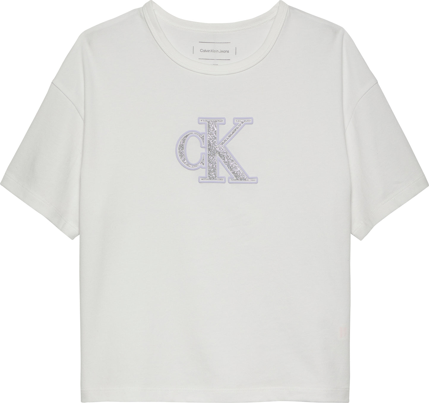 T-shirt da bambina e ragazza con logo monogram con brillantini sul davanti - IG0IG02863