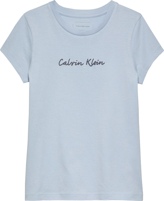 T-shirt da bambina e ragazza in cotone con logo handwriting frontale - IG0IG02857