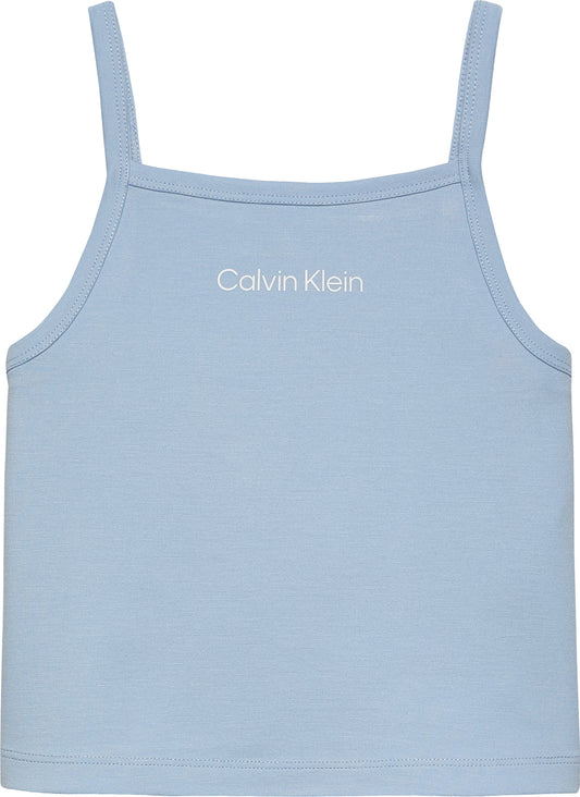 Top da bambina e ragazza in cotone con logo lettering frontale - IG0IG02868