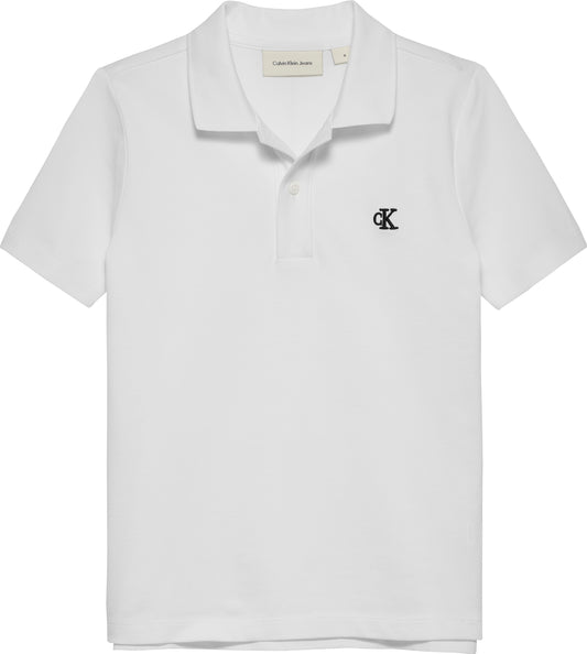 Polo da bambino e ragazzo in tessuto piquet con logo monogram - IB0IB02486