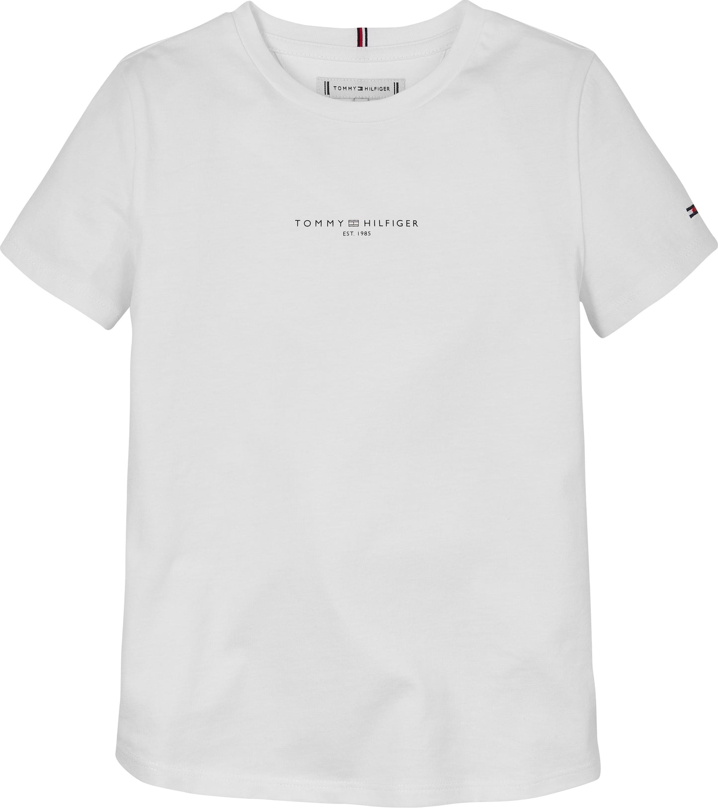 T-shirt girocollo da ragazza in puro cotone a maniche corte con logo lettering sul davanti KG0KG08527