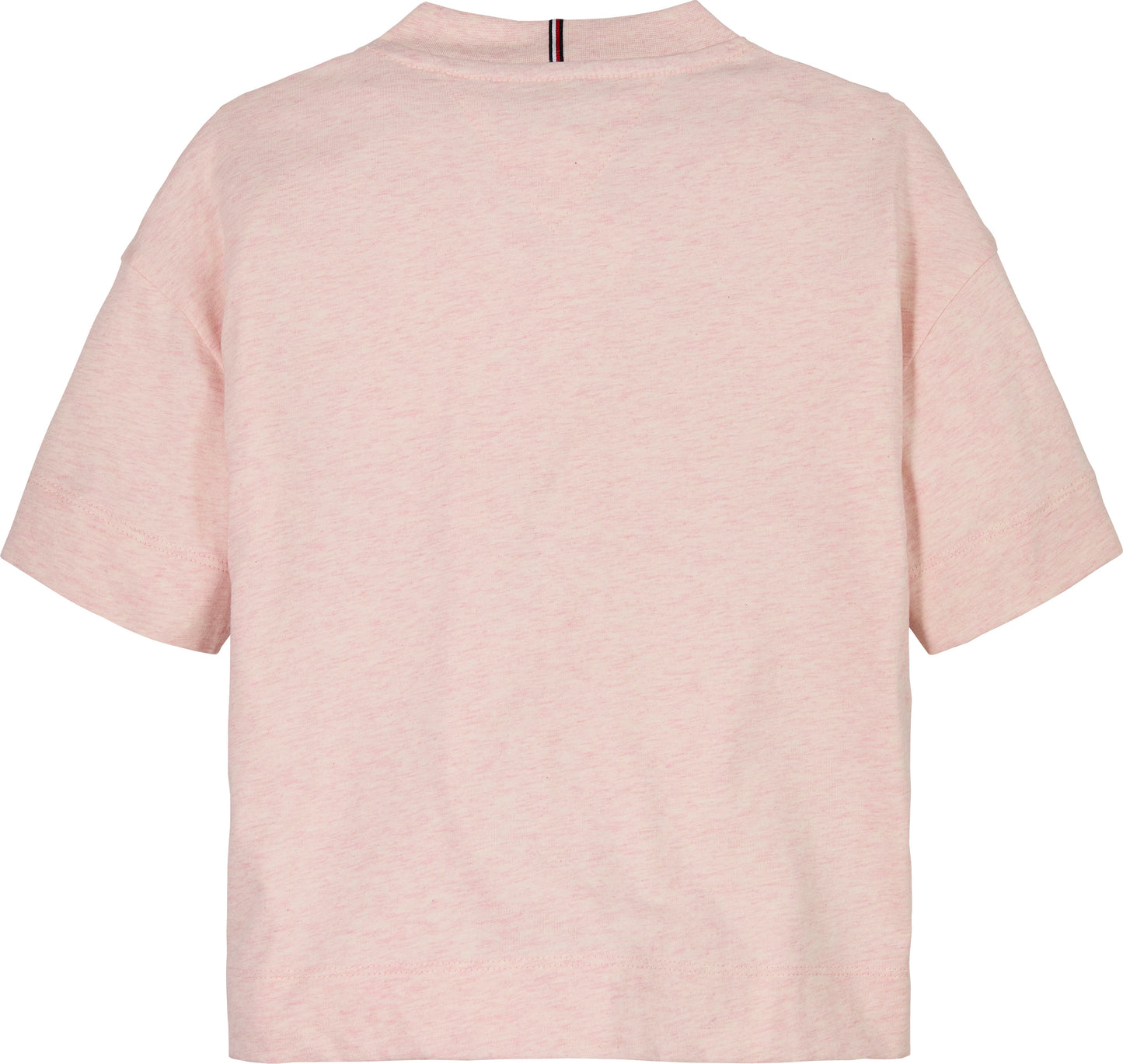 T-shirt girocollo da ragazza in puro cotone mélange a maniche corte con logo lettering KG0KG08549