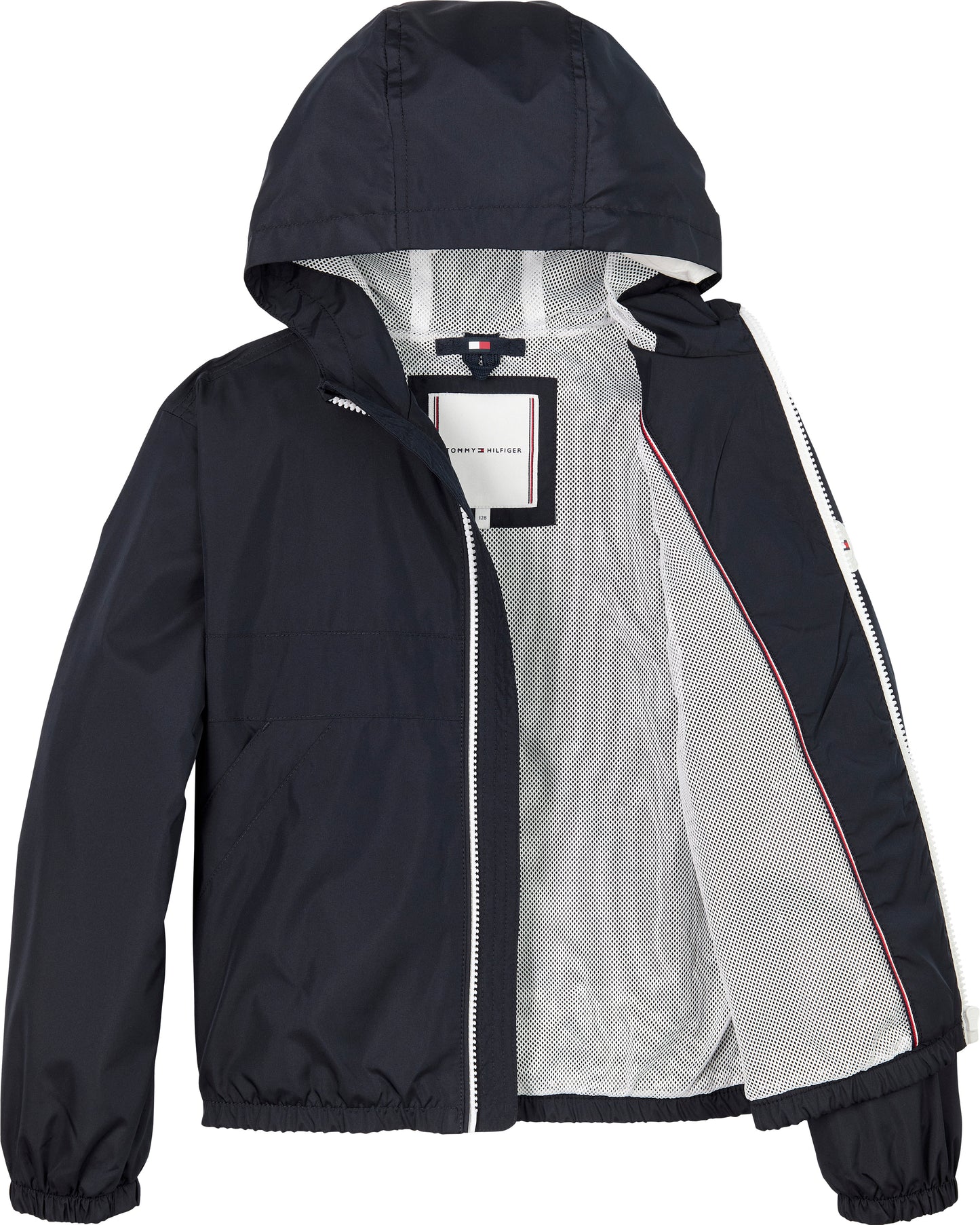 Giacca a vento regular fit da bambino e ragazzo con cappuccio e logo lettering sul petto KG0KG08580