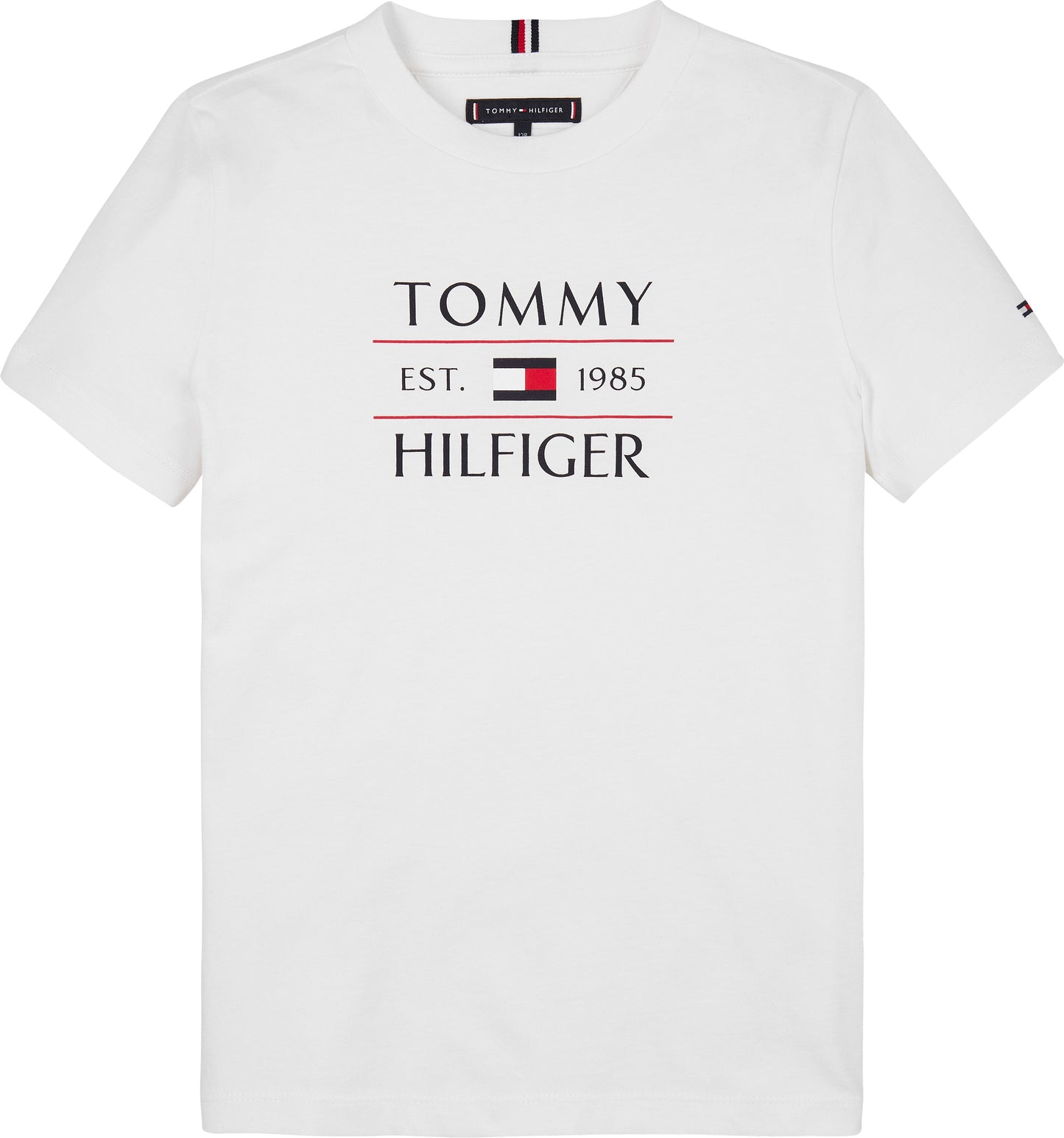 T-shirt girocollo slim da bambino a maniche corte con maxi logo lettering sul davanti KB0KB09538