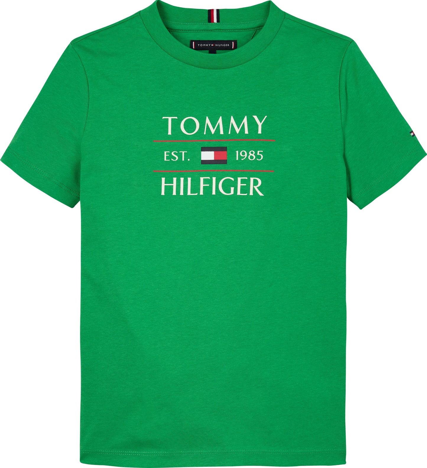 T-shirt girocollo slim da bambino a maniche corte con maxi logo lettering sul davanti KB0KB09538