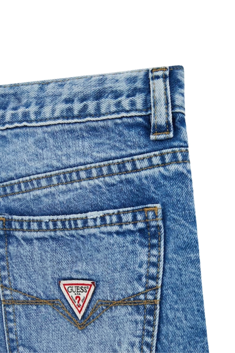 Bermuda da ragazzo in denim con cinque tasche e strappi sul davanti L5GD00D41E0
