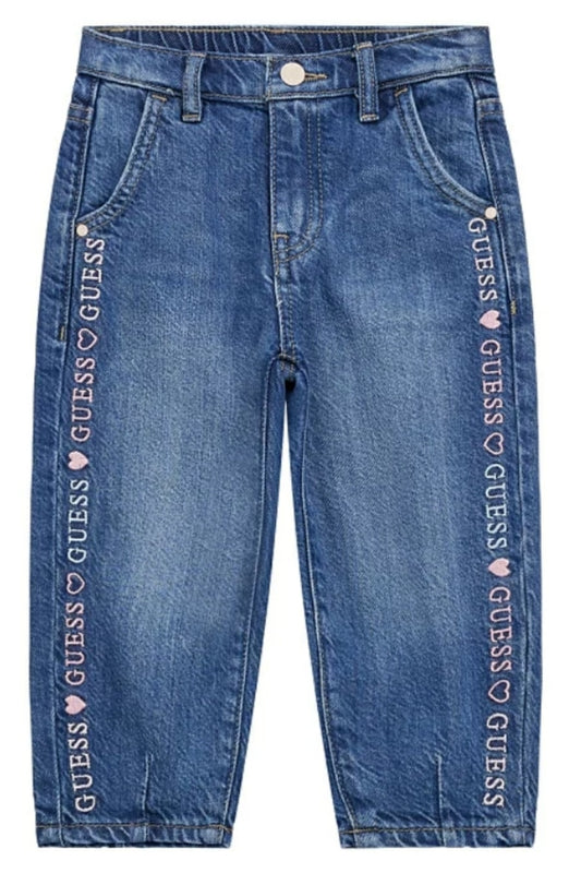 Jeans da bambina con multi logo lettering laterale K5GA01D4MU2