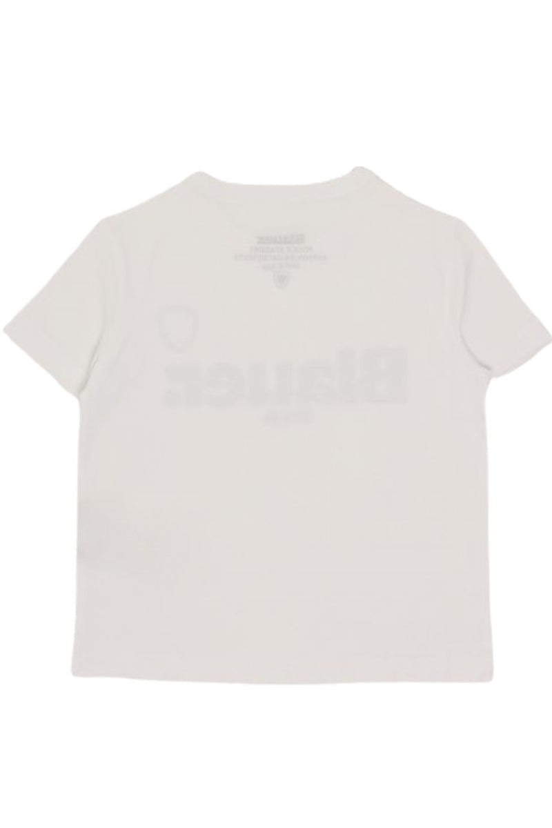 T-shirt da bambino e ragazzo con maxi logo lettering frontale 25SBLKH02507