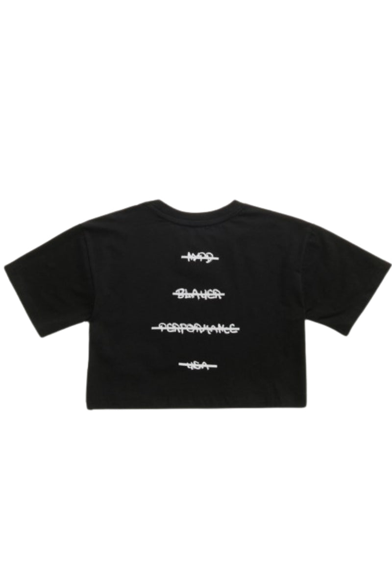 T-shirt da ragazza modello cropped con logo frontale 25SBLGH02550