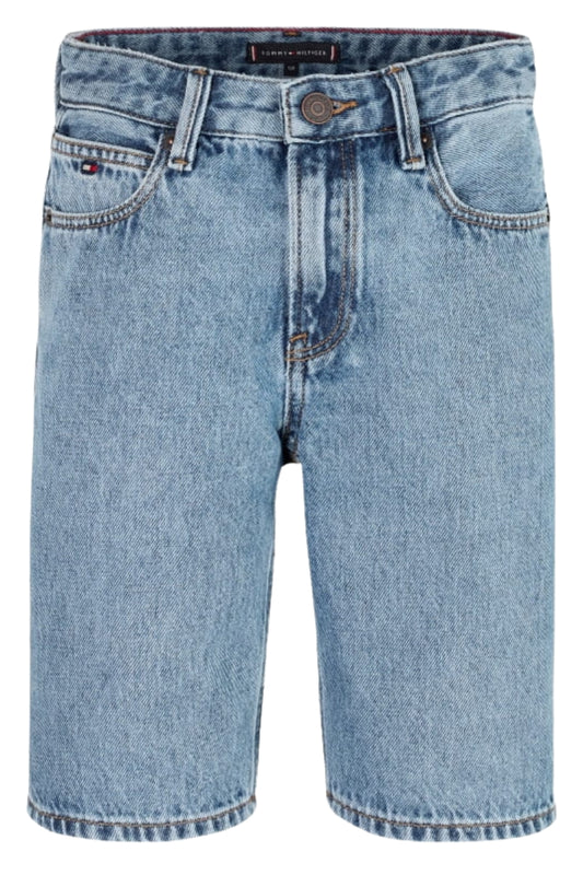 Bermuda da bambino e ragazzo in denim con taglio slim KB0KB09674