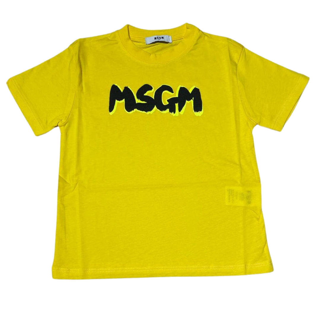 T-shirt girocollo a maniche corte taglio slim con logo bicolor sul davanti S4MSJBTH224