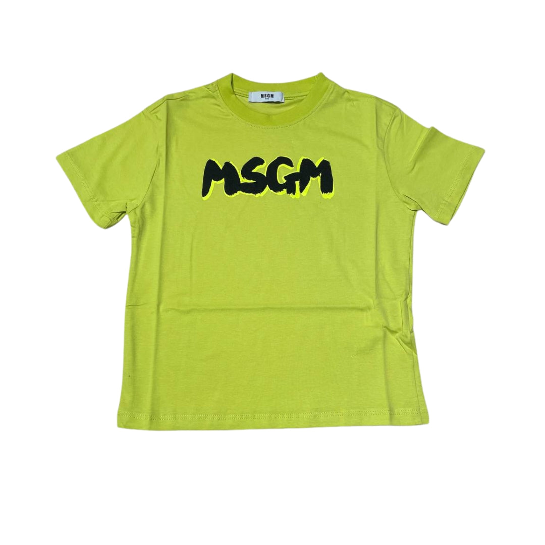 T-shirt girocollo a maniche corte taglio slim con logo bicolor sul davanti S4MSJBTH224