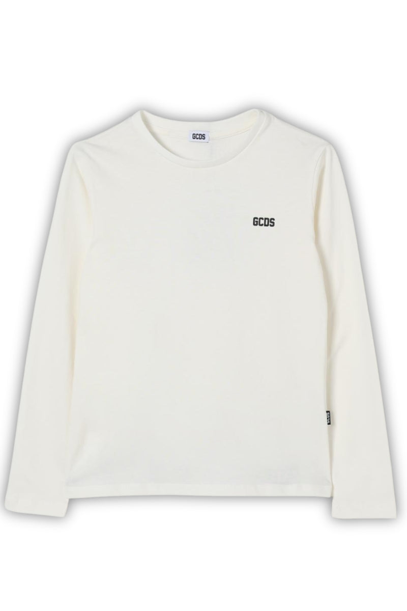 Maglia girocollo da ragazzo e ragazza con maxi logo sul retro B2JU2217BA3