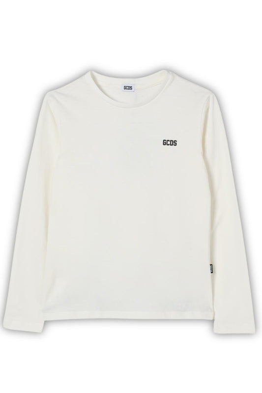 Maglia girocollo da ragazzo e ragazza con maxi logo sul retro B2JU2217BA3