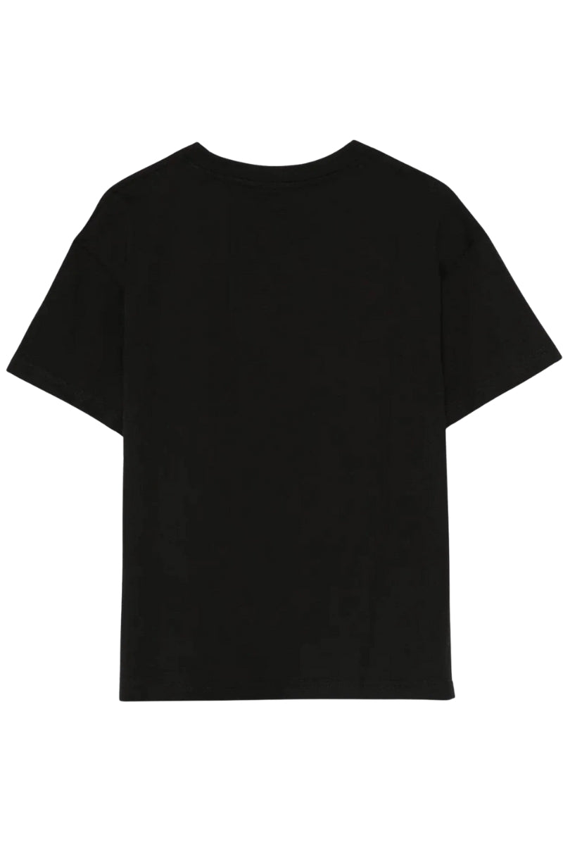 T-shirt girocollo da ragazza con logo lettering glitterato B2JW2335BA3