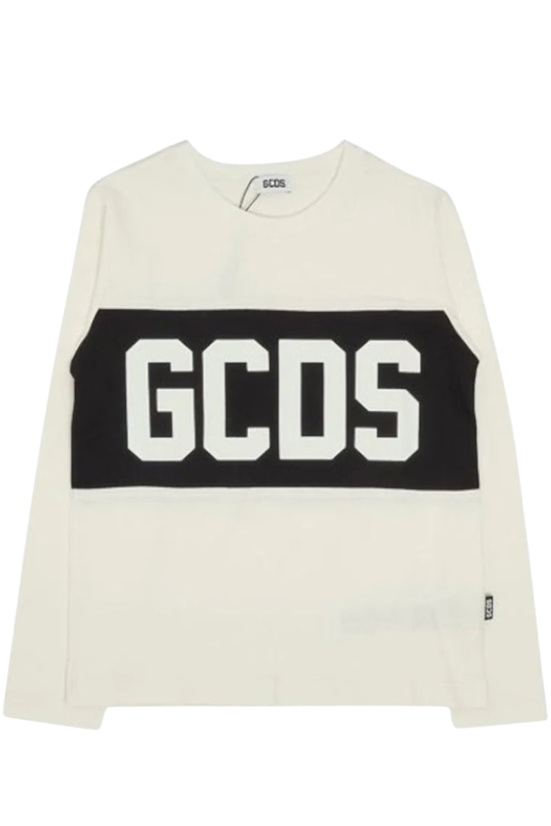 T-shirt girocollo da bambino e bambina in jersey di cotone a maniche lunghe B2KU2214JF1
