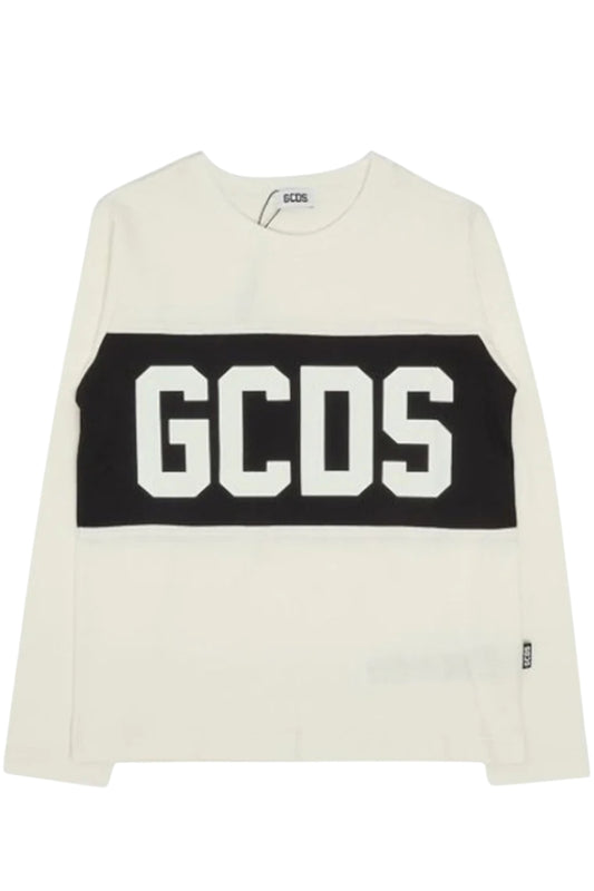 T-shirt girocollo da bambino e bambina in jersey di cotone a maniche lunghe B2KU2214JF1