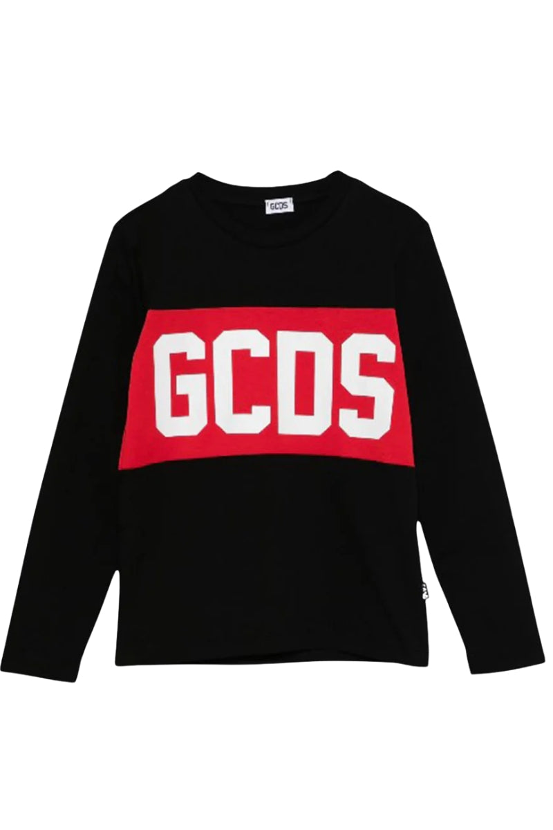 T-shirt girocollo da bambino e bambina in jersey di cotone a maniche lunghe B2KU2214JF1
